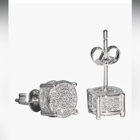 18k Plated Stud Earrings - Picture 3 of 3